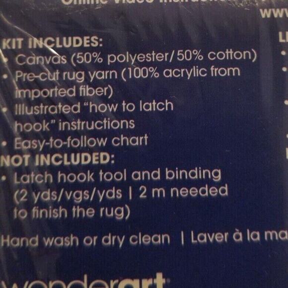 New "Puppy Love" Wonderart Latch Hook Kit Fished Size 12" x 12" Sealed Box - Picture 3 of 3